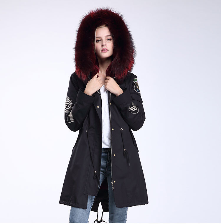 Fox Fur Trimming Hooded Parka with Detachable Rex Rabbit Fur Liner 943 Details 10