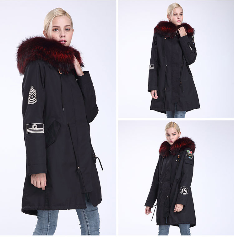 Fox Fur Trimming Hooded Parka with Detachable Rex Rabbit Fur Liner 943 Details 12