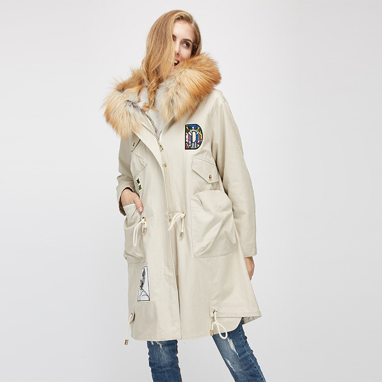 Red Fox Fur Trimmed Hooded Parka with Detachable Rex Rabbit Fur Liner 975 Details 10