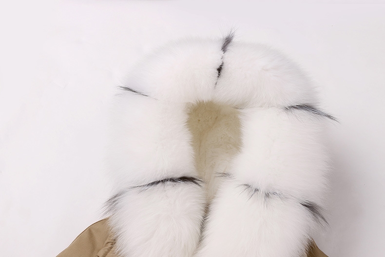 Raccoon Fur Trimmed Hooded Parka with Removable Rabbit Fur Liner 0014-3