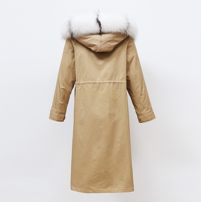 Raccoon Fur Trimmed Hooded Parka with Removable Rabbit Fur Liner 0014-2