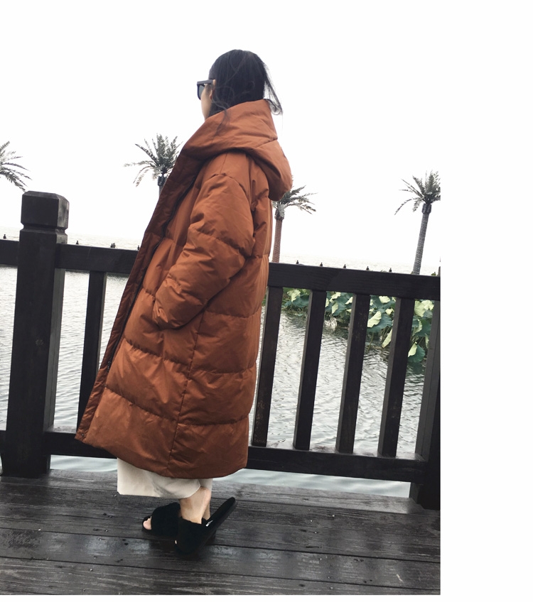 Hooded Raccoon Fur Trimmed Down-filled Wintercoat Long Parka 0025-18