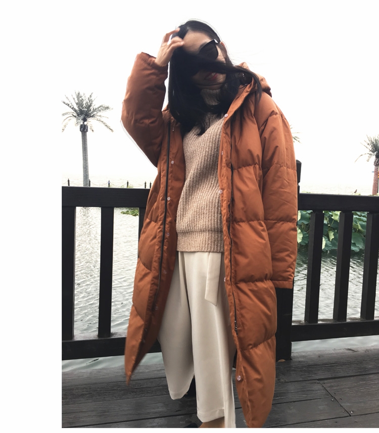 Hooded Raccoon Fur Trimmed Down-filled Wintercoat Long Parka 0025-19