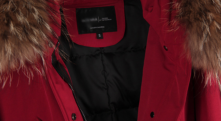 Raccoon Fur Trimmed Hooded Down-filled Parka 112 Details 19
