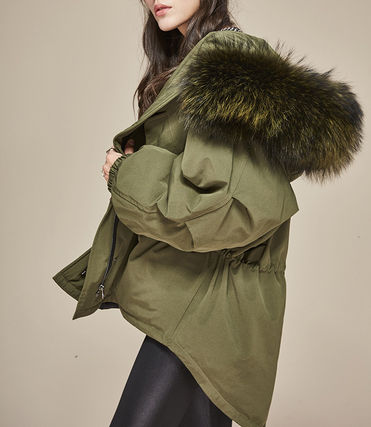Raccoon Fur Trimmed Hooded Down-filled Parka 112 Details 1