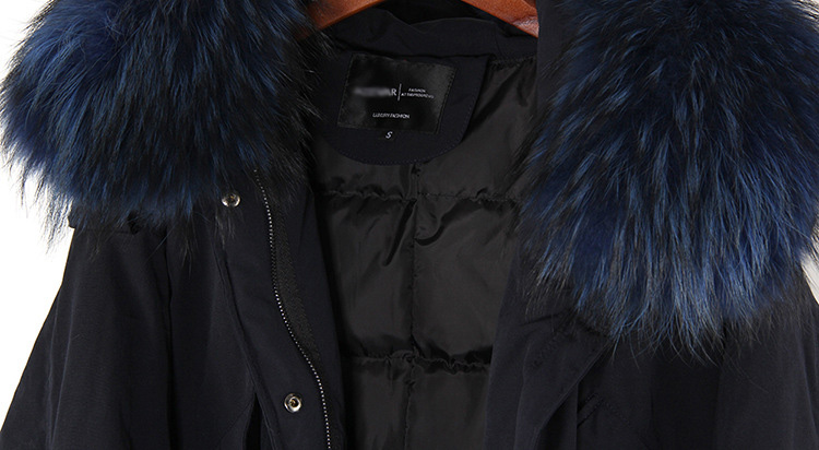 Raccoon Fur Trimmed Hooded Down-filled Parka 112 Details 21