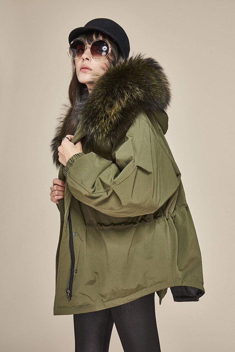 Raccoon Fur Trimmed Hooded Down-filled Parka 112 Details 2