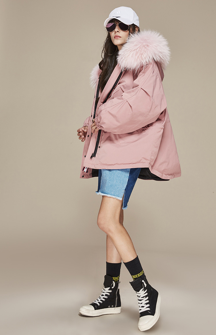 Raccoon Fur Trimmed Hooded Down-filled Parka 112 Details 15