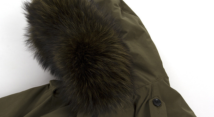 Raccoon Fur Trimmed Hooded Down-filled Parka 112 Details 13