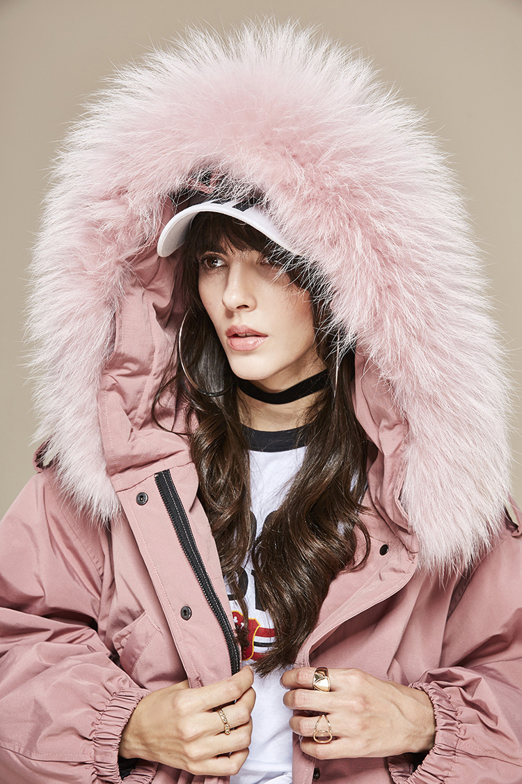 Raccoon Fur Trimmed Hooded Down-filled Parka 112 Details 14