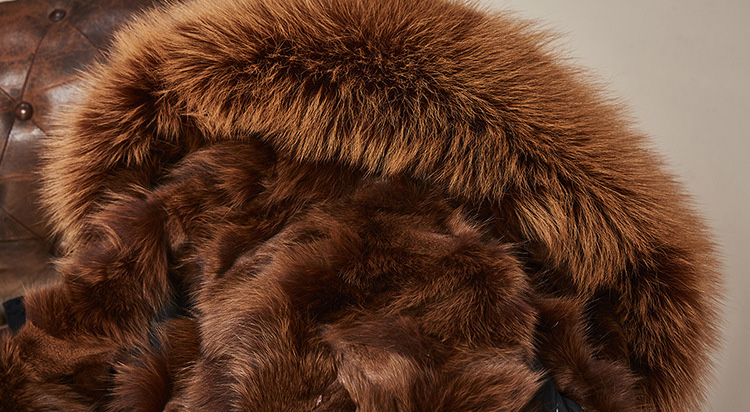 Raccoon Fur Trimmed Hooded Parka with Detachable Fox Fur Liner 113 Details 16