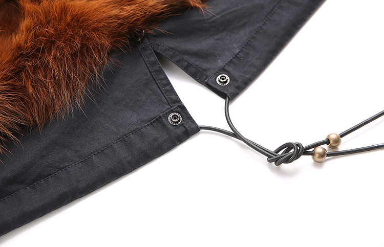 Raccoon Fur Trimmed Hooded Parka with Detachable Fox Fur Liner 113 Details 20
