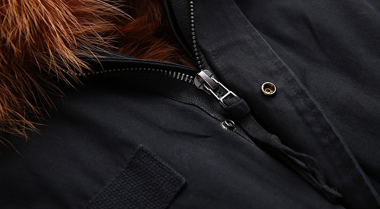 Raccoon Fur Trimmed Hooded Parka with Detachable Fox Fur Liner 113 Details 15