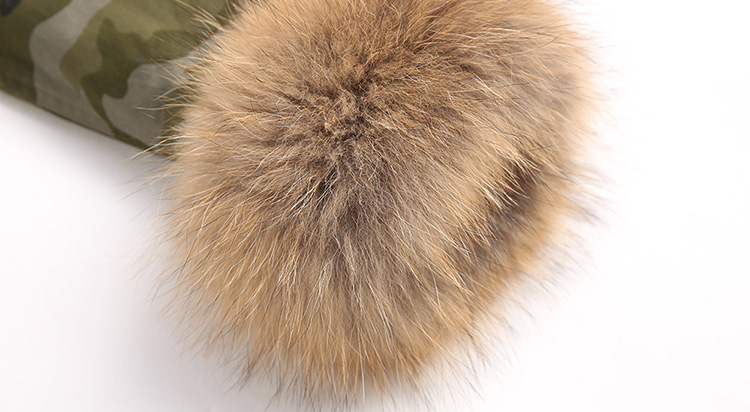Raccoon Fur Trimmed Hooded Parka with Detachable Rex Rabbit Fur Liner 115 Details 10