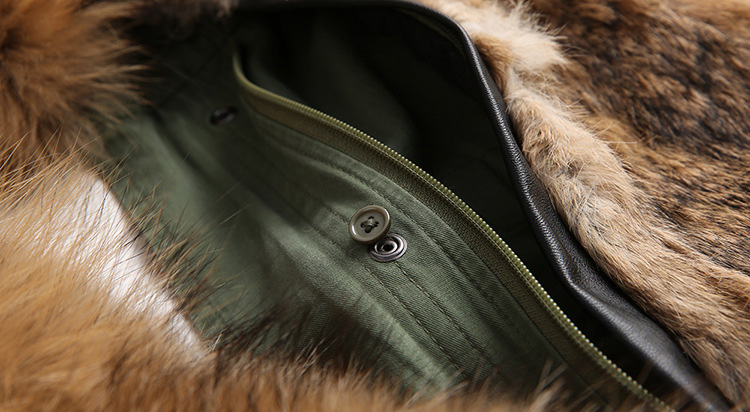 Raccoon Fur Trimmed Hooded Parka with Detachable Rabbit Fur Liner 122 Details 15