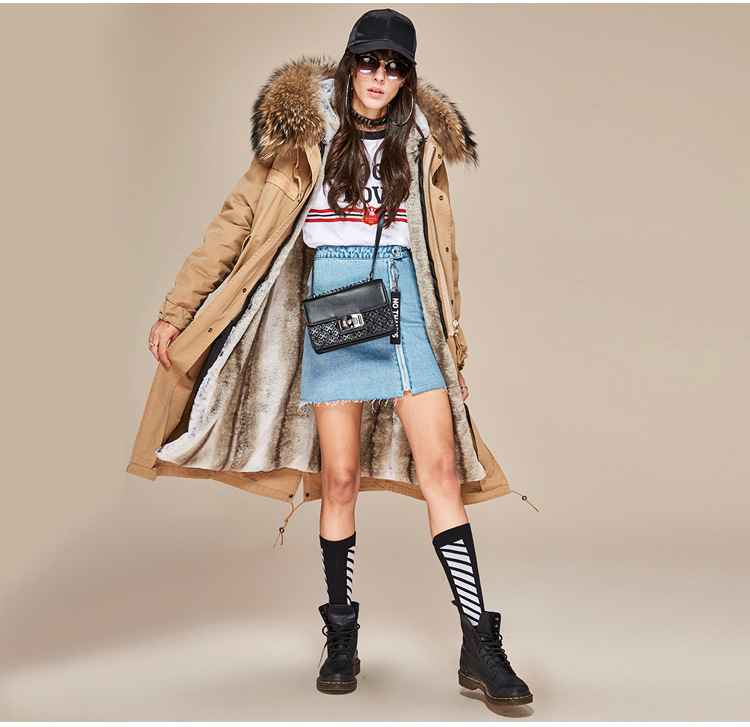 Raccoon Fur Trimmed Hooded Long Parka with Detachable Liner 123 Details 25