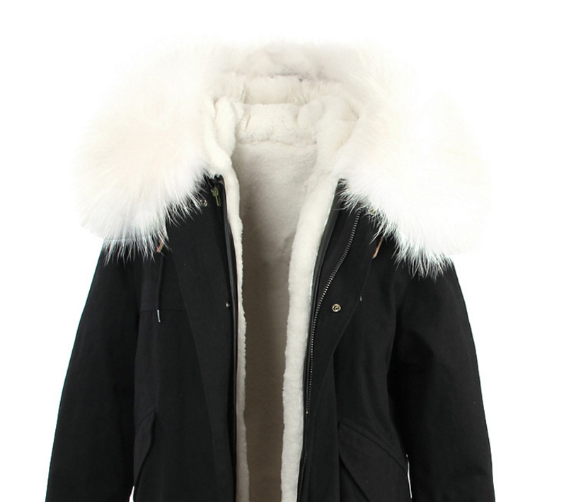 Raccoon Fur Trimmed Hooded Long Parka with Detachable Liner 123 Details 17