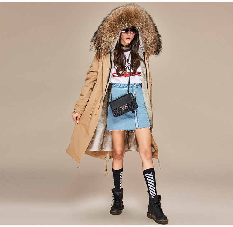 Raccoon Fur Trimmed Hooded Long Parka with Detachable Liner 123 Details 26
