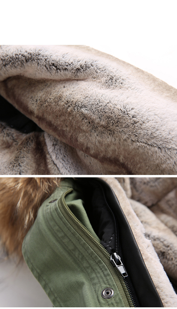 Raccoon Fur Trimmed Hooded Long Parka with Detachable Liner 123 Details 21