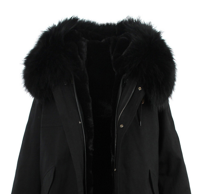 Raccoon Fur Trimmed Hooded Long Parka with Detachable Liner 123 Details 20
