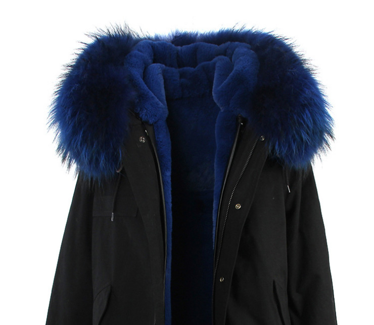 Raccoon Fur Trimmed Hooded Long Parka with Detachable Liner 123 Details 19