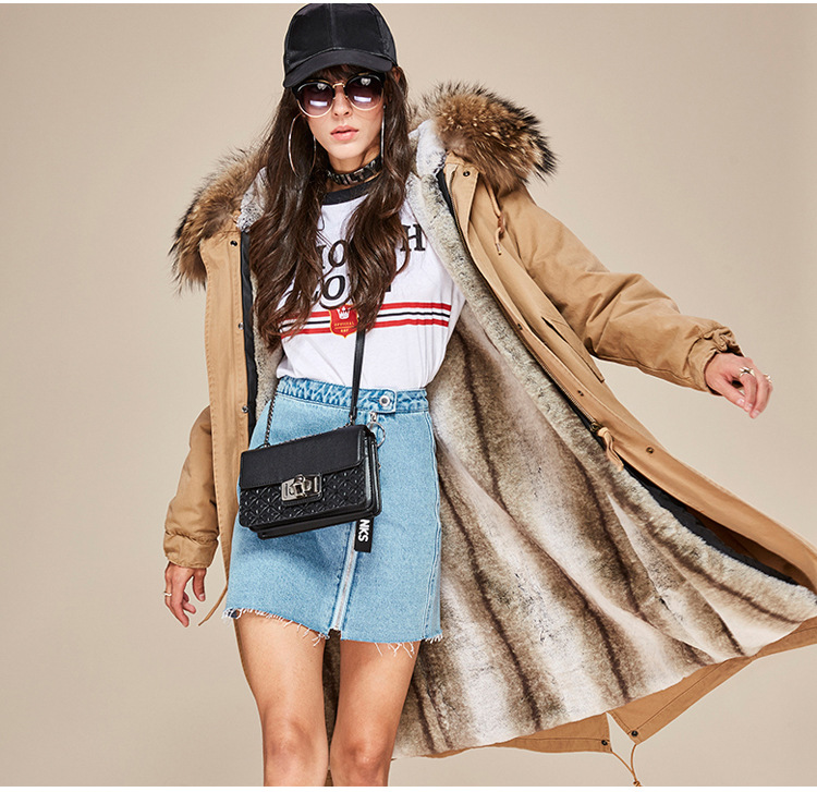 Raccoon Fur Trimmed Hooded Long Parka with Detachable Liner 123 Details 27