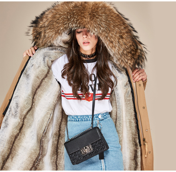 Raccoon Fur Trimmed Hooded Long Parka with Detachable Liner 123 Details 24