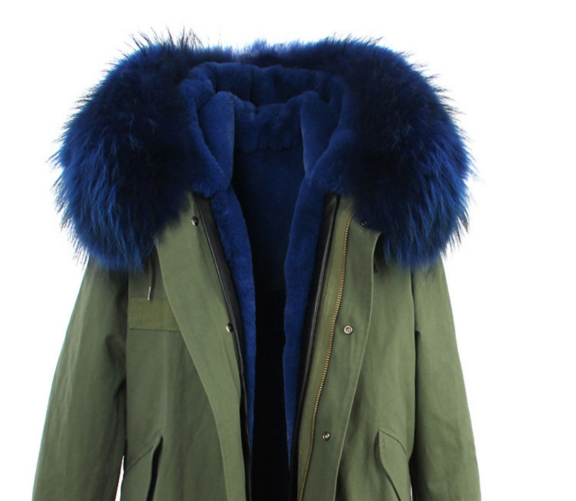Raccoon Fur Trimmed Hooded Long Parka with Detachable Liner 123 Details 10