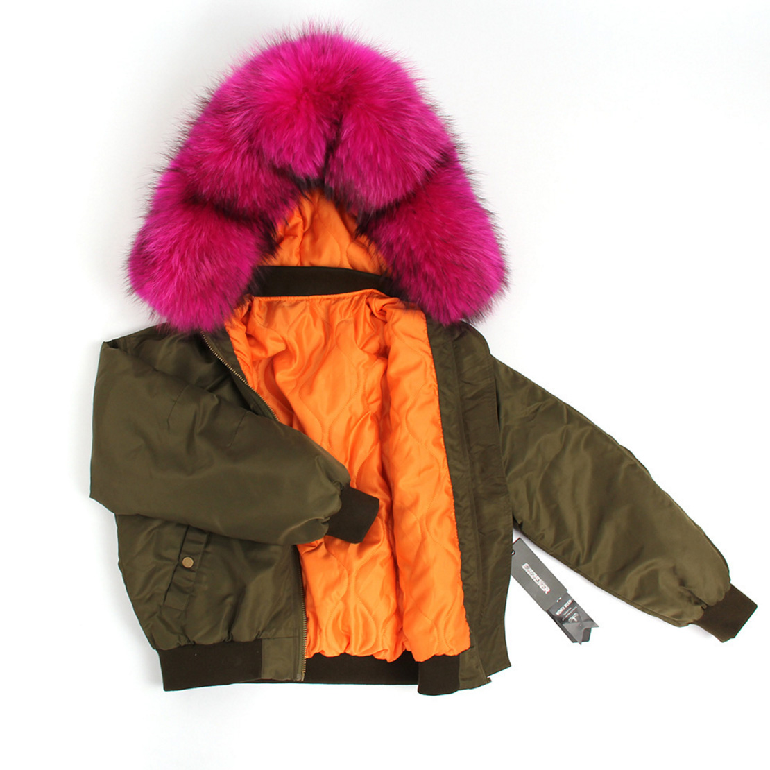 Raccoon Fur Trimmed Hooded Cotton-padded Jacket 129 Details 2