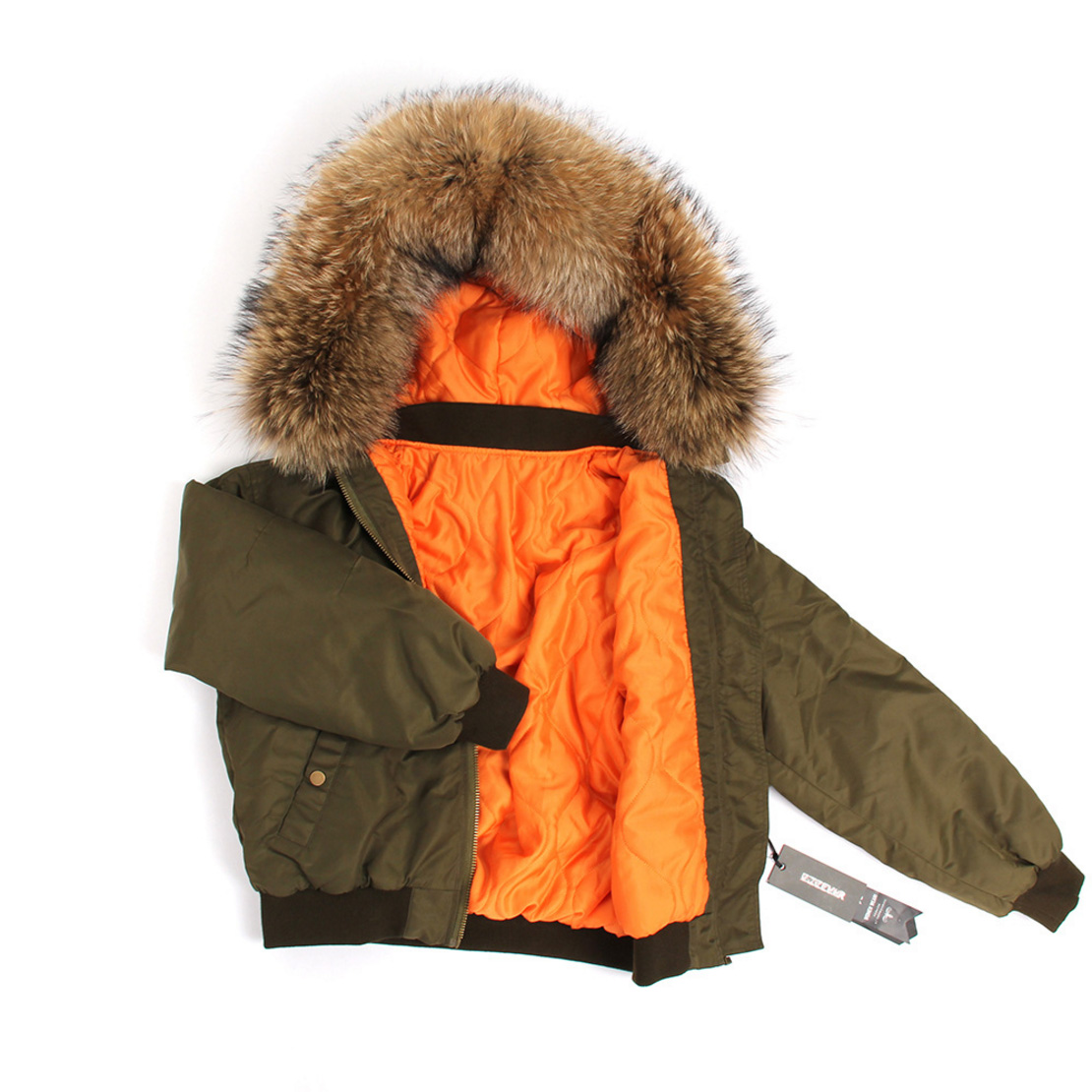 Raccoon Fur Trimmed Hooded Cotton-padded Jacket 129 Details 5