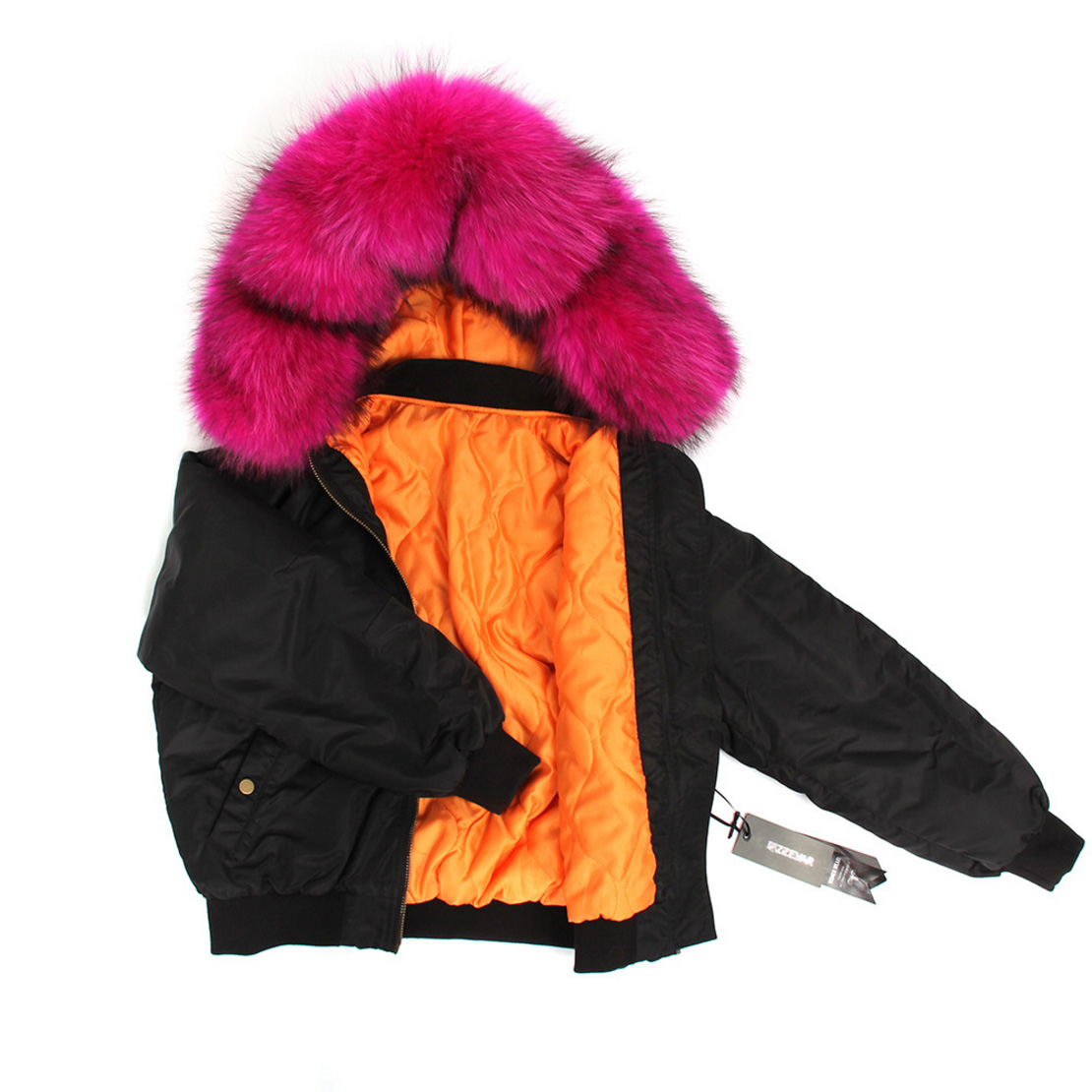 Raccoon Fur Trimmed Hooded Cotton-padded Jacket 129 Details 8
