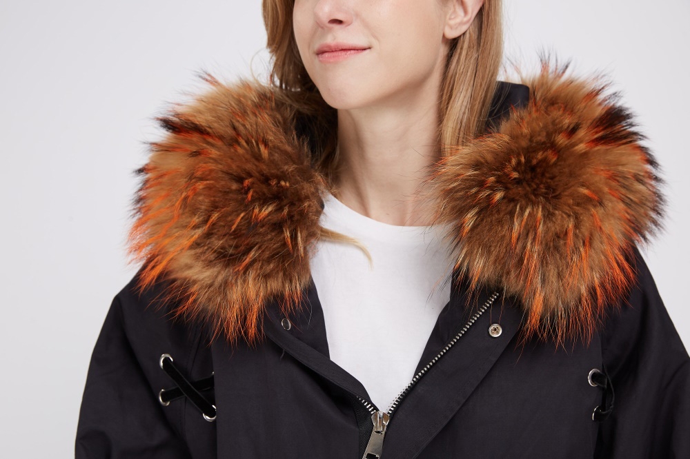 Raccoon Fur Trimmed Hooded Parka with Detachable Raccoon Fur Liner 244 Details 1
