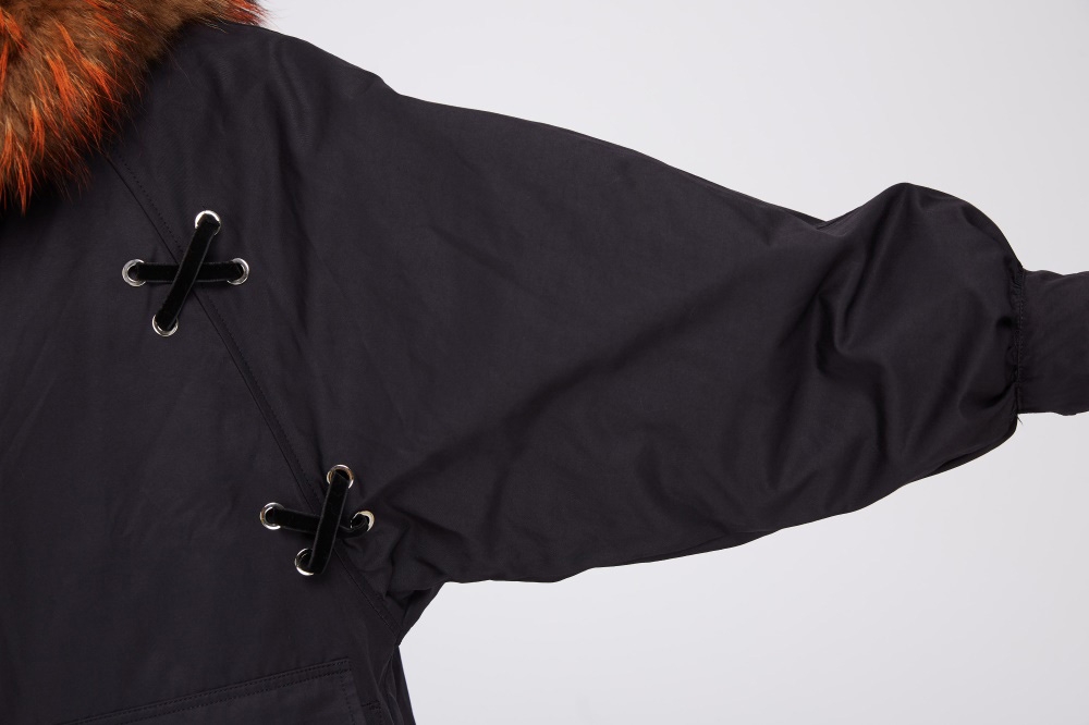 Raccoon Fur Trimmed Hooded Parka with Detachable Raccoon Fur Liner 244 Details 4