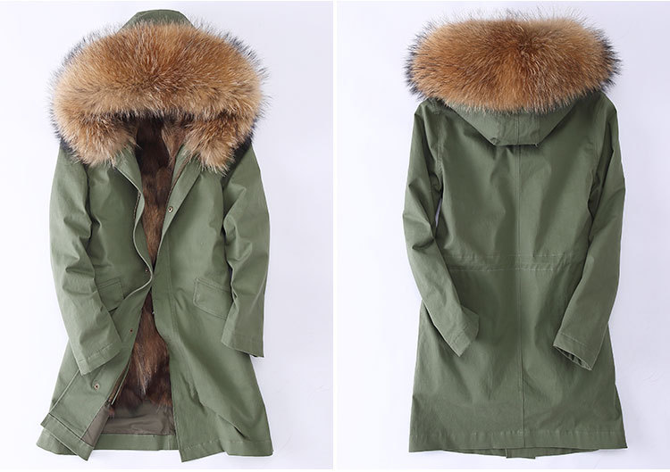 Raccoon Fur Trimming Hooded Parka with Detachable Coyote Fur Liner 949 Details 3