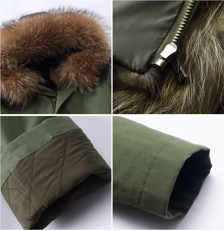 Raccoon Fur Trimming Hooded Parka with Detachable Coyote Fur Liner 949 Details 4
