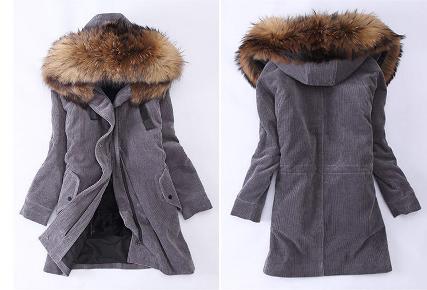 Raccoon Fur Trimmed Hooded Parka with Detachable Sheep Fur Liner 933 Details 3