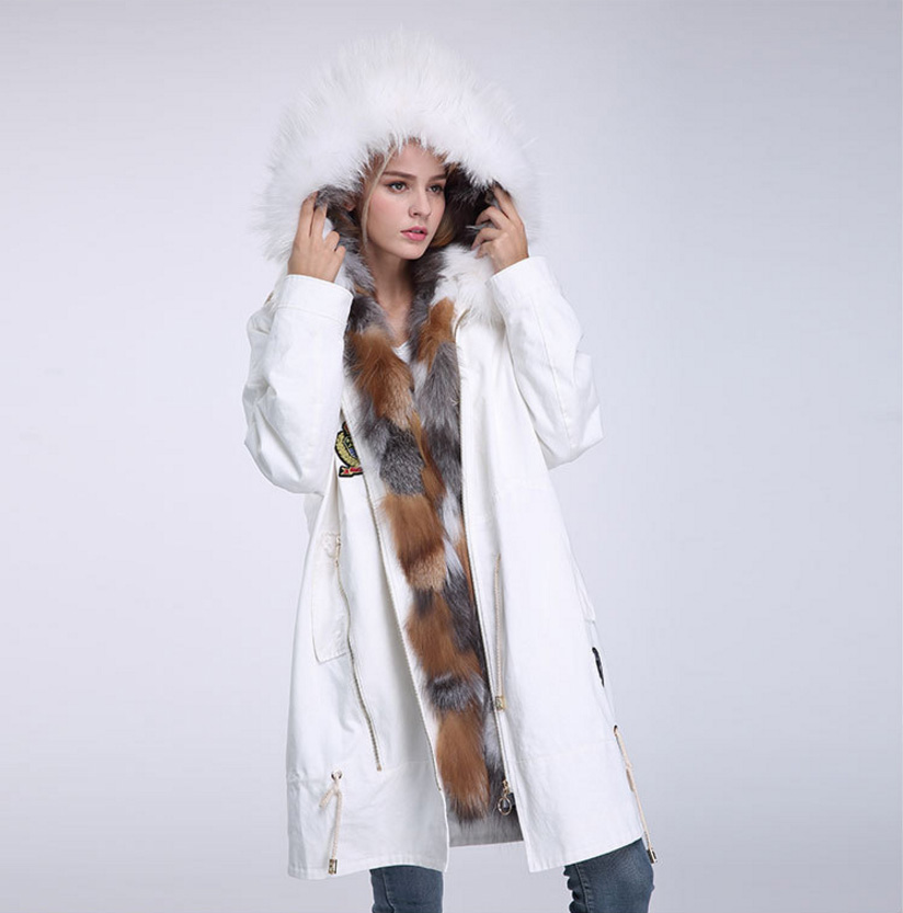 Raccoon Fur Trimmed Hooded Parka with Detachable Down-filled Liner 934 Details 13