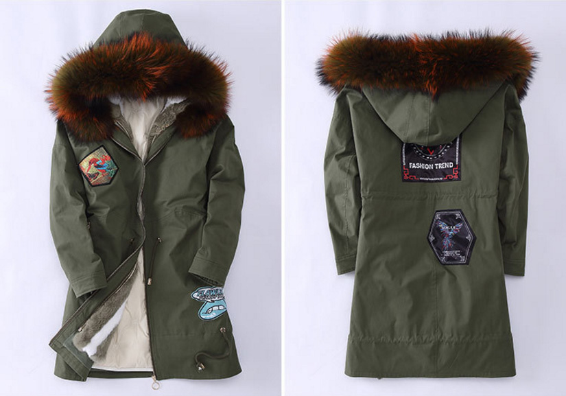 Raccoon Fur Trimmed Hooded Parka with Detachable Down-filled Liner 934 Details 3