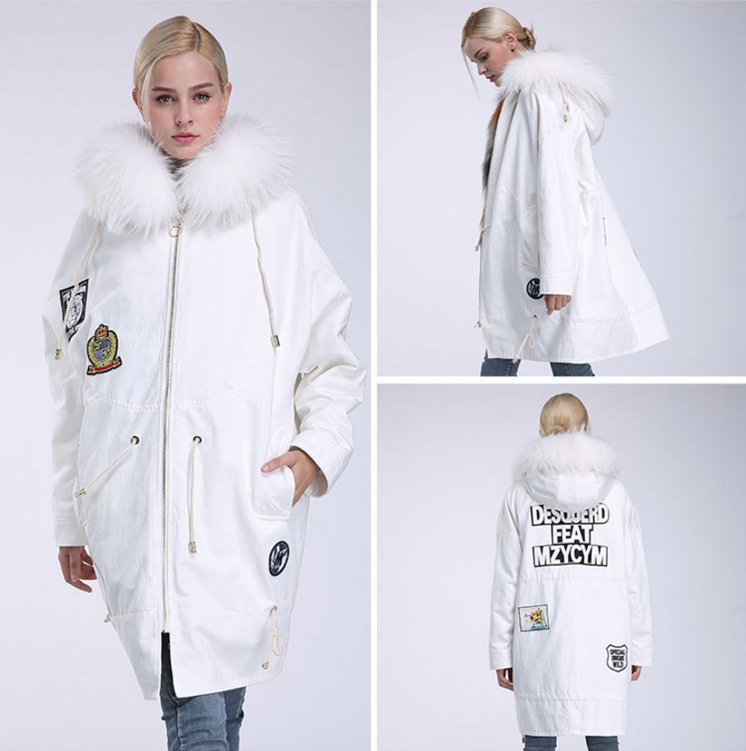 Raccoon Fur Trimmed Hooded Parka with Detachable Down-filled Liner 934 Details 15