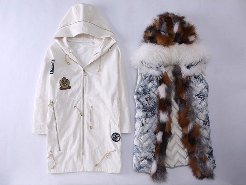 Raccoon Fur Trimmed Hooded Parka with Detachable Down-filled Liner 934 Details 5