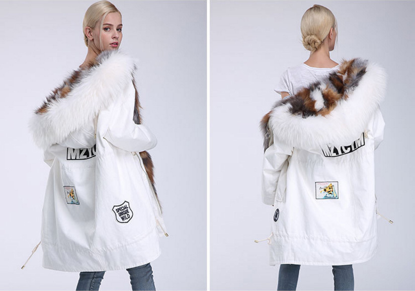 Raccoon Fur Trimmed Hooded Parka with Detachable Down-filled Liner 934 Details 14