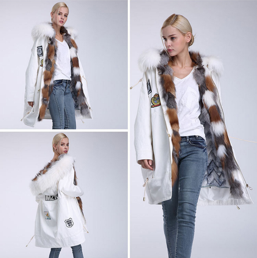 Raccoon Fur Trimmed Hooded Parka with Detachable Down-filled Liner 934 Details 16