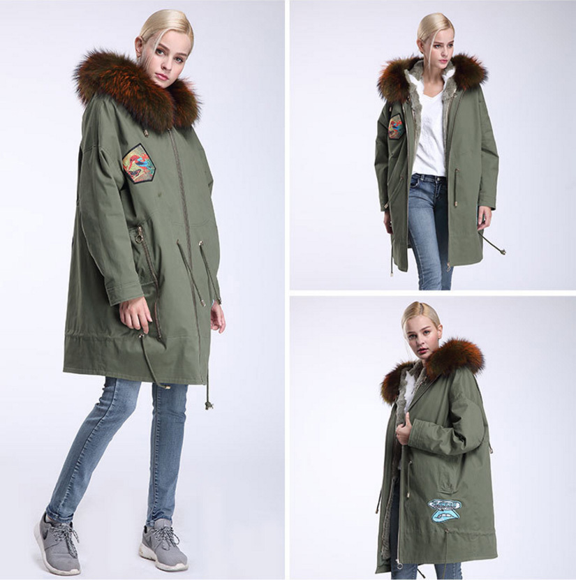 Raccoon Fur Trimmed Hooded Parka with Detachable Down-filled Liner 934 Details 11