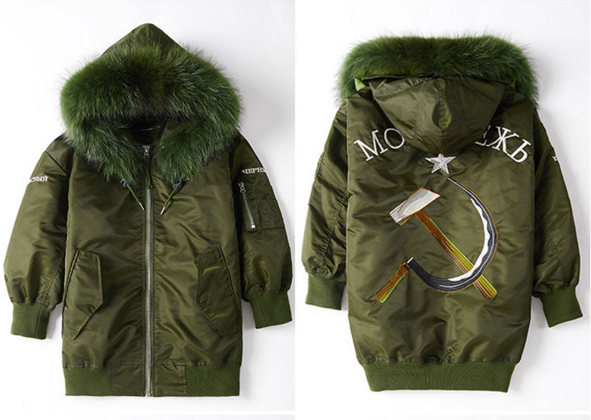 Raccoon Fur Trimming Hooded Parka with Detachable Down-filled Liner 936 Details 2
