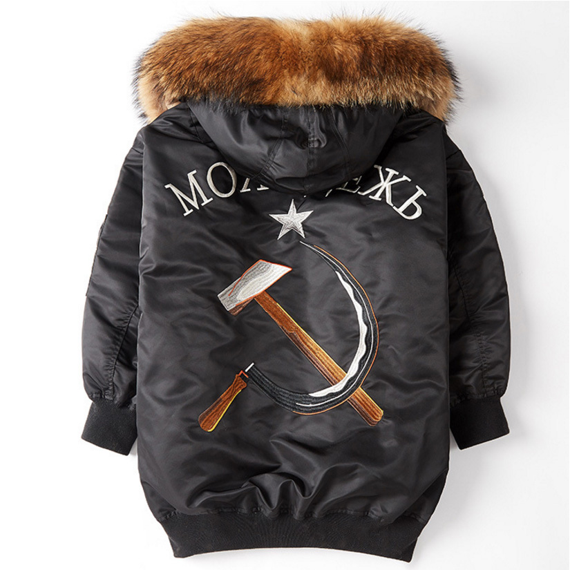 Raccoon Fur Trimming Hooded Parka with Detachable Down-filled Liner 936 Details 13