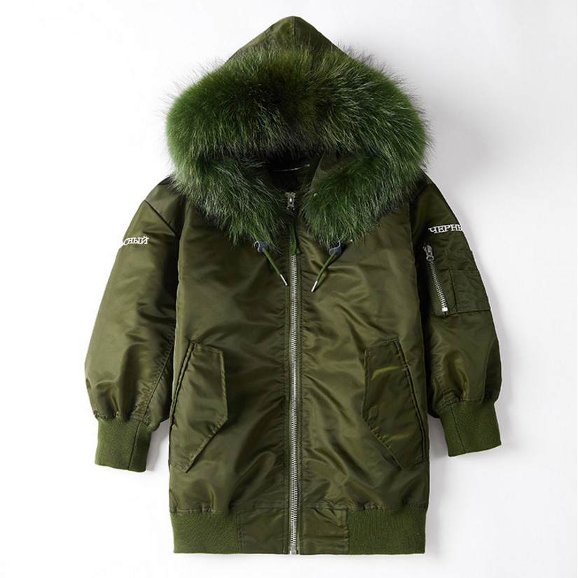 Raccoon Fur Trimming Hooded Parka with Detachable Down-filled Liner 936 Details 14