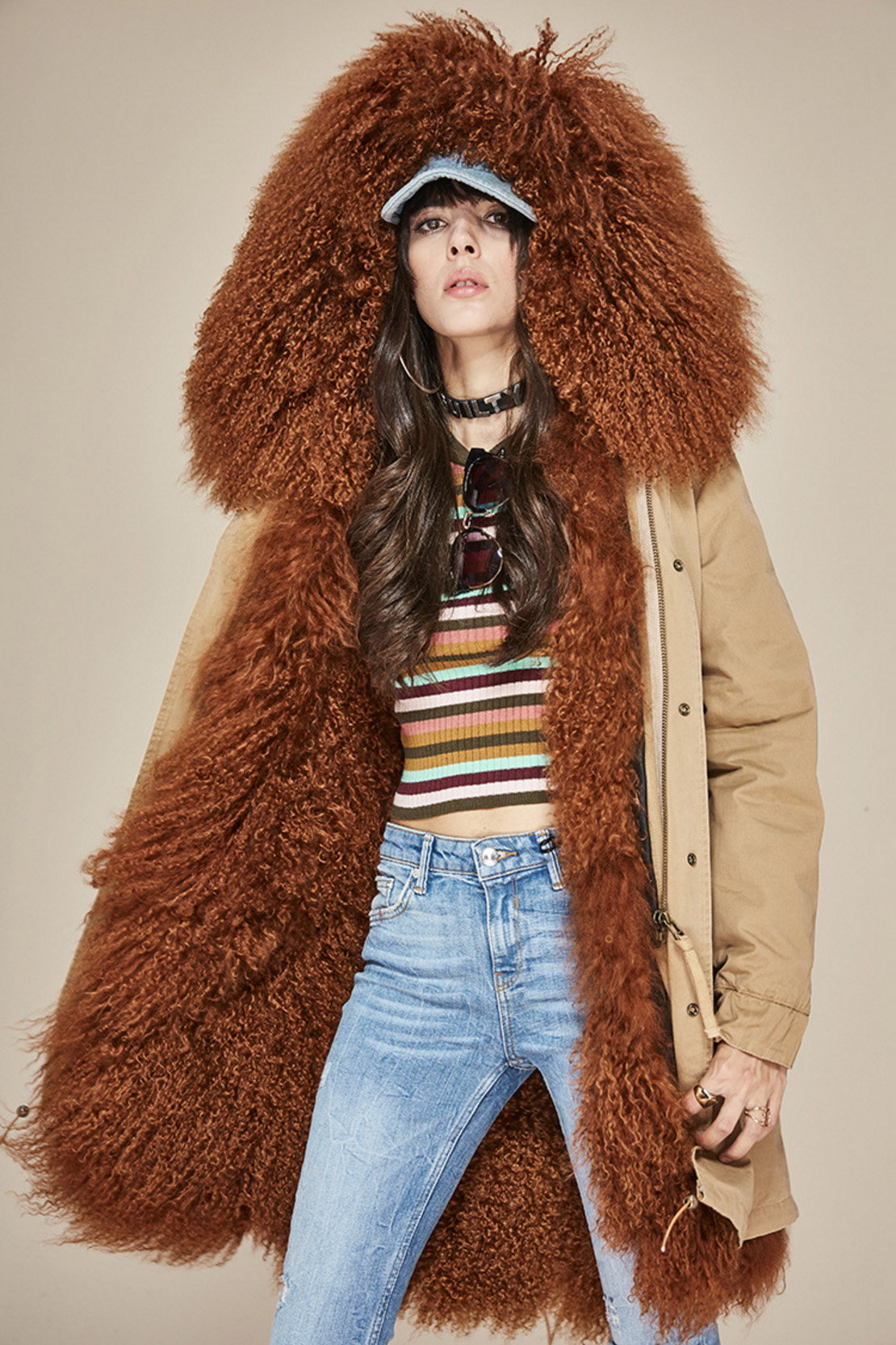 Tibet Sheep Fur Hooded Parka 119 Details 1