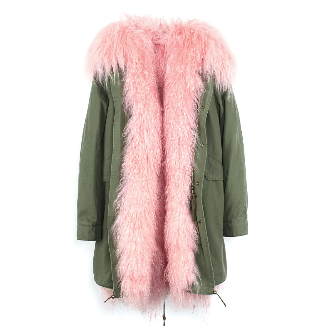 Tibet Sheep Fur Hooded Parka 119 Details 7