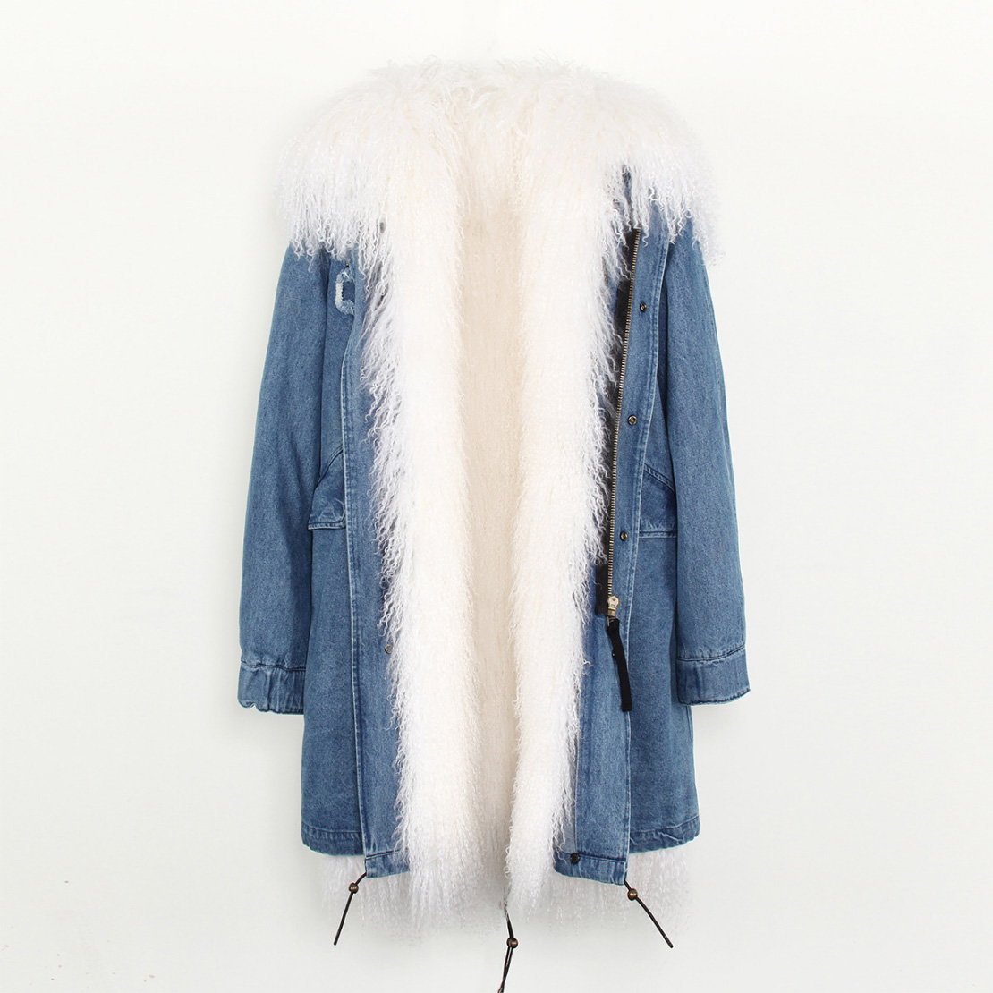 Tibet Sheep Fur Hooded Parka 119 Details 11