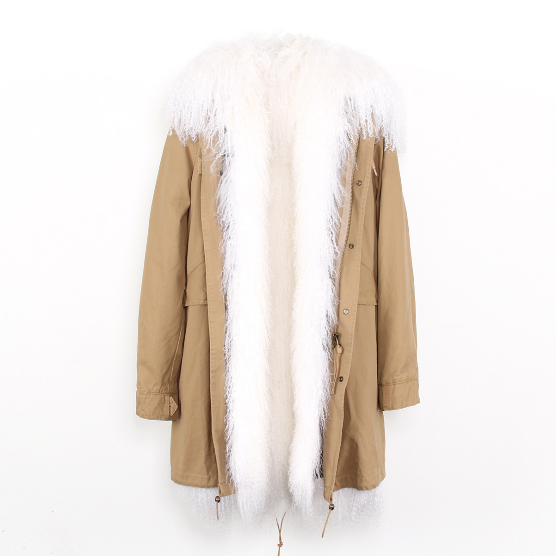 Tibet Sheep Fur Hooded Parka 119 Details 17